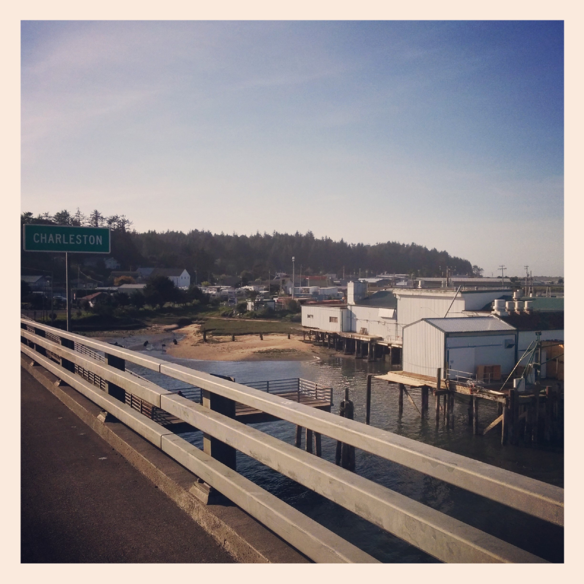 Was thinking I would stop in North Bend but found the town very unpleasant. So was hoping to find something in Charleston as I was quickly running out of energy and getting tired.

I was so happy to see this when I came around then bend.