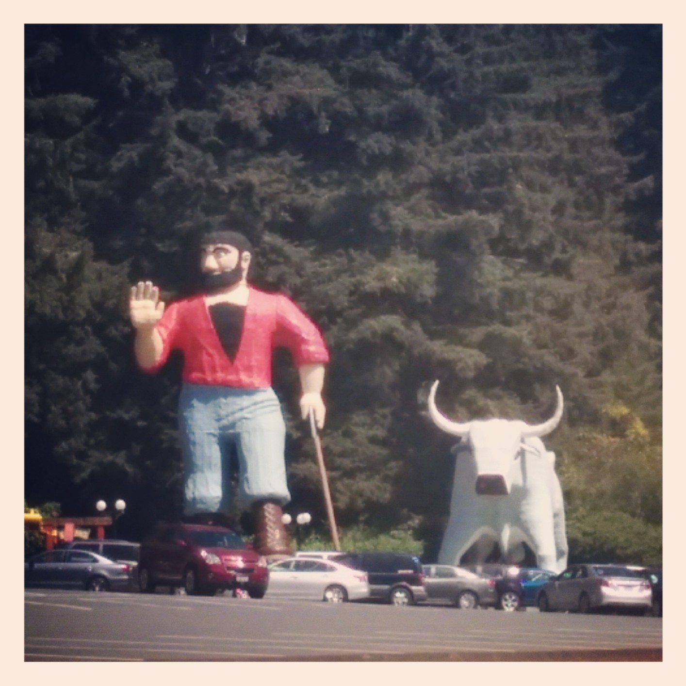 I thought Paul Bunyan and his ox were from Minnesota? Hey buddy!

And that ends the day. I stopped a bit early to get mind right for another big climb in the morning and a nice trek through more amazing redwoods.

Until then...